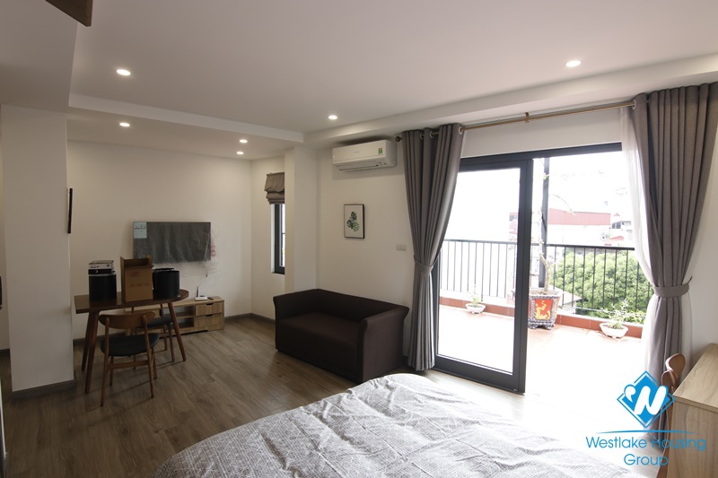 Beautiful studio on high floor with a very  big balcony for rent in Ba Dinh